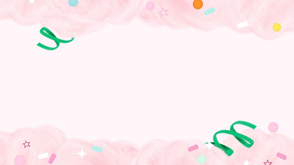 Pink cotton candy computer wallpaper, cute border background