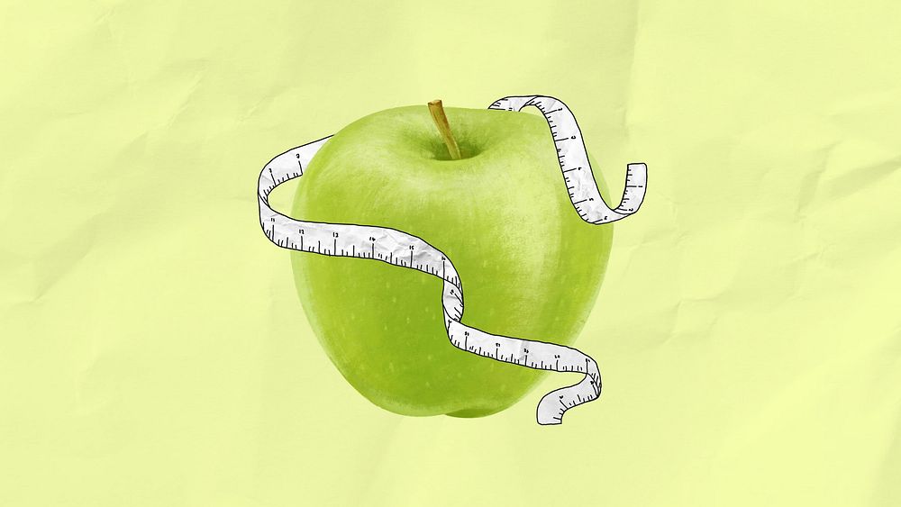 Apple tape measure desktop wallpaper, weight loss background
