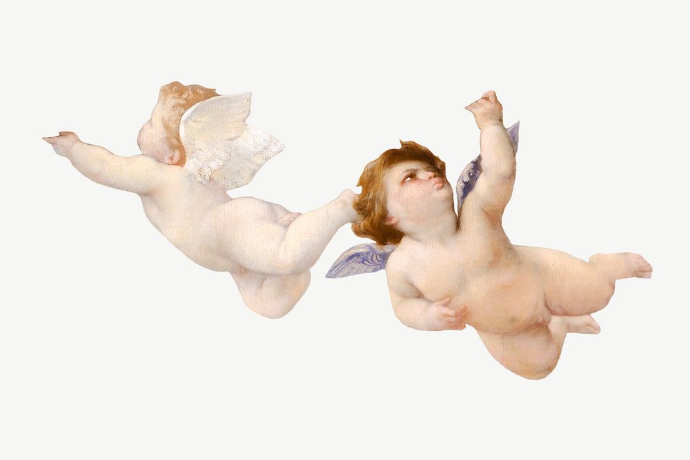 Flying cherubs, vintage illustration psd. Remixed by rawpixel.