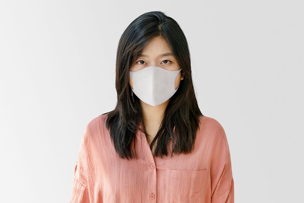 Korean woman wearing face mask
