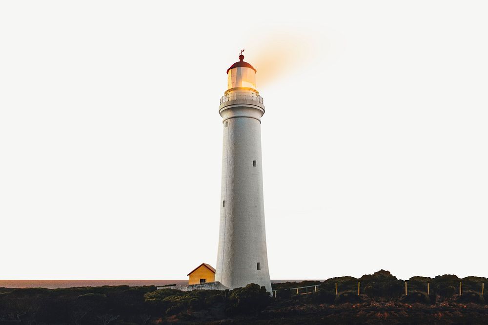 Beautiful lighthouse collage element psd