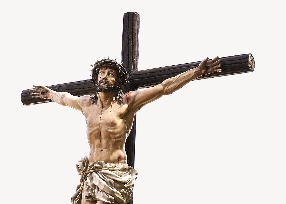 Jesus on cross isolated image