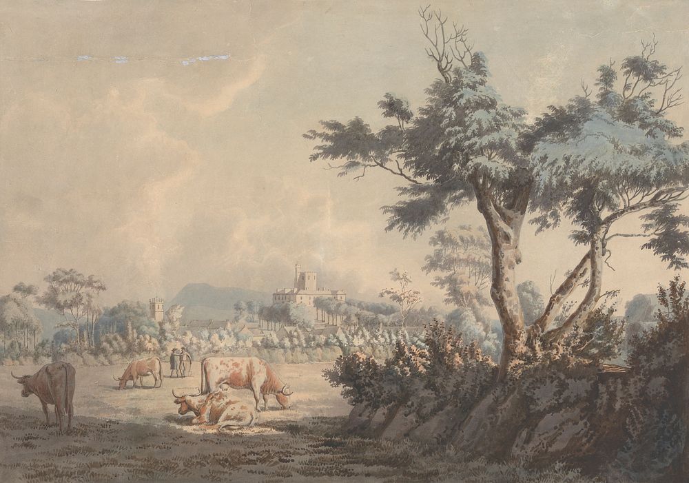 Landscape, Castle and Cattle by William Green