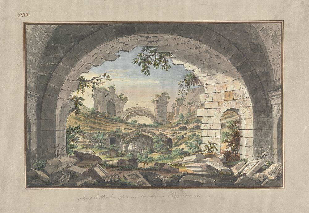 Ruins at Pergamon, Probably of the Amphitheatre by Giovanni Battista Borra