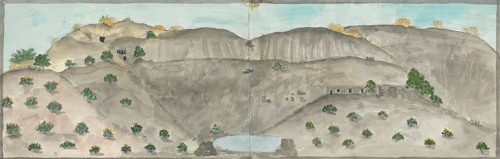 The Waterfall of Doomar Leyna, Dry Except in Rains, attributed to Gangaram Chintaman Tambat