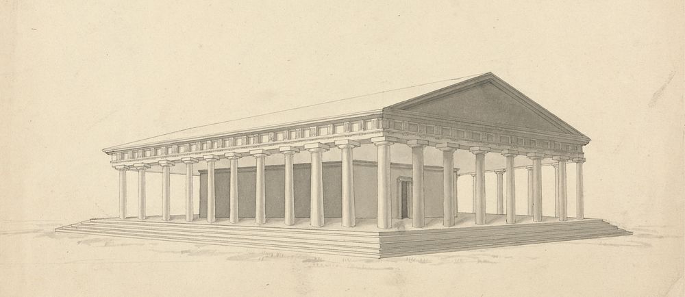 Sketch of a Temple by Sir Robert Smirke the younger