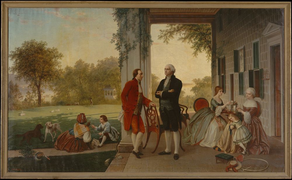 Washington and Lafayette at Mount Vernon, 1784 (The Home of Washington after the War) by Thomas Pritchard Rossiter and Louis…