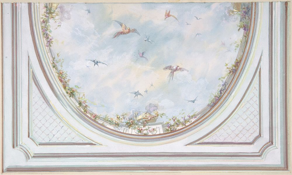 Design for Grand Salon Ceiling, Hôtel Hope by Jules-Edmond-Charles Lachaise and Eugène-Pierre Gourdet