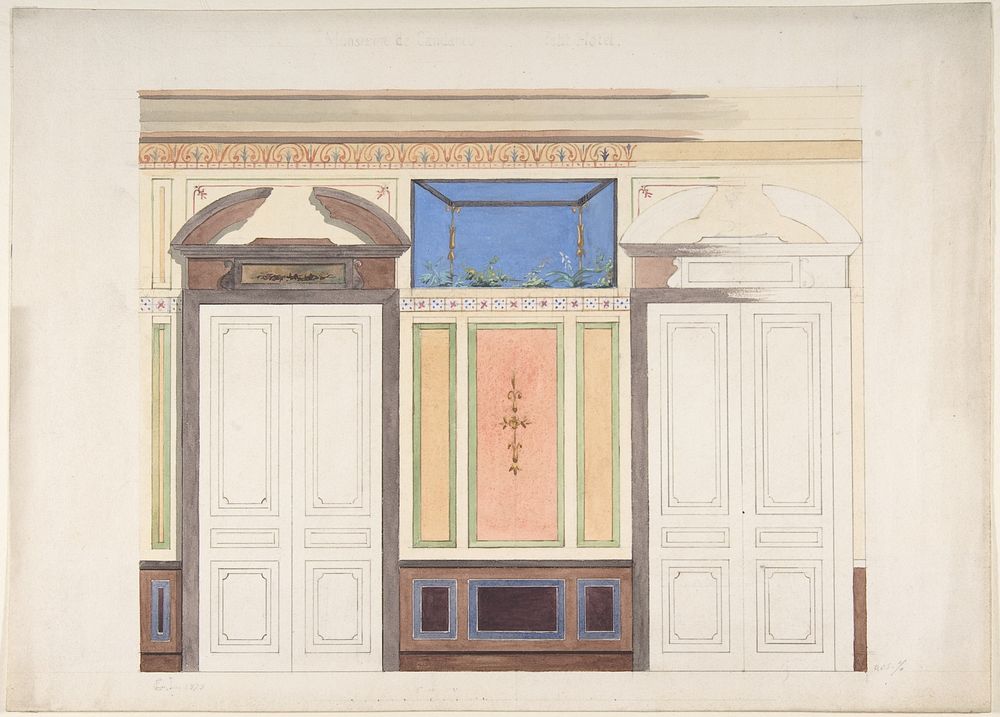 Design for Wall Elevation, Hôtel Candamo by Jules Edmond Charles Lachaise and Eugène Pierre Gourdet