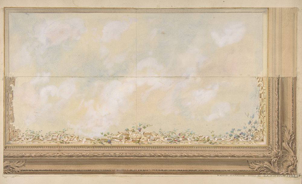 Ceiling Design for the Dining Room of the Duke d'Albe, Madrid by Jules Edmond Charles Lachaise and Eugène Pierre Gourdet