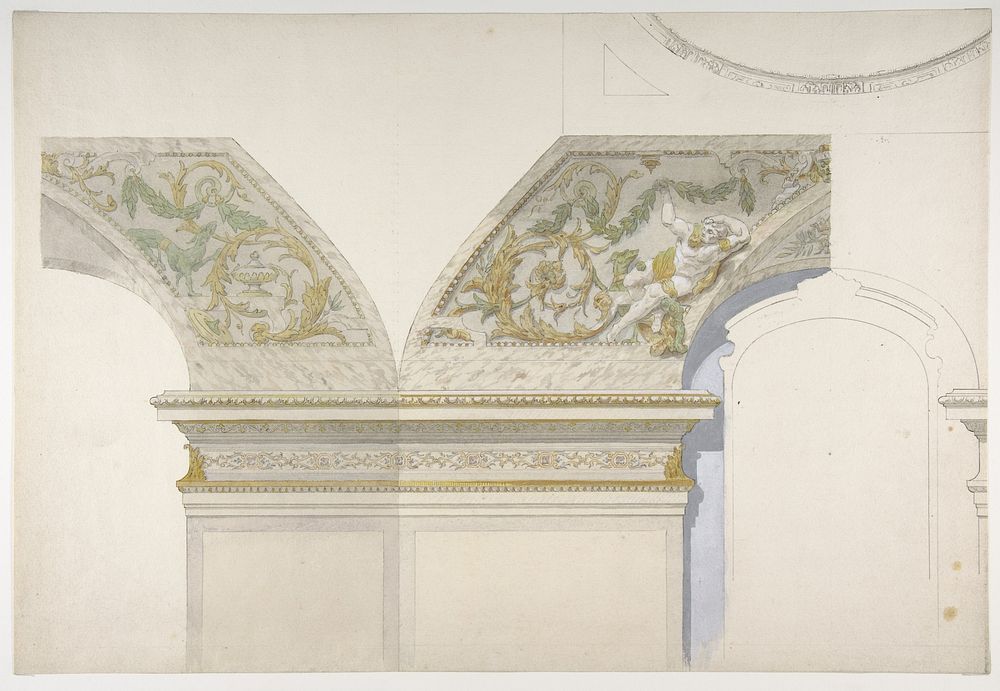 Design for Coving, Hotel de Trevise by Jules Edmond Charles Lachaise and Eugène Pierre Gourdet