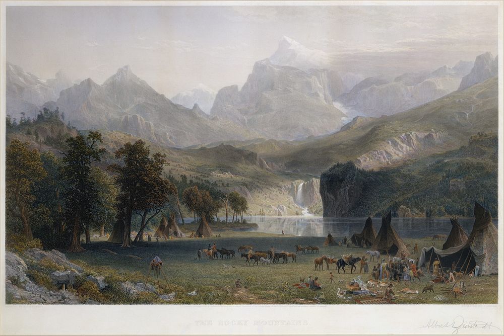 The Rocky Mountains, Lander's Peak by James Smillie and Albert Bierstadt