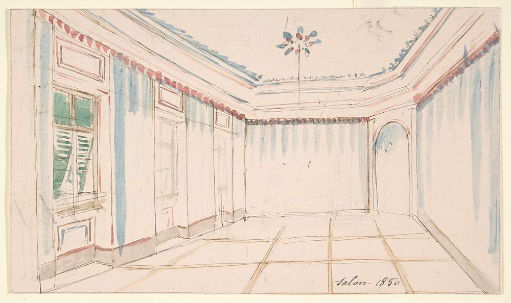 Drawing of an Interior: Salon