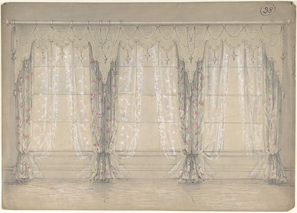 Design for a Wall with Three Windows 