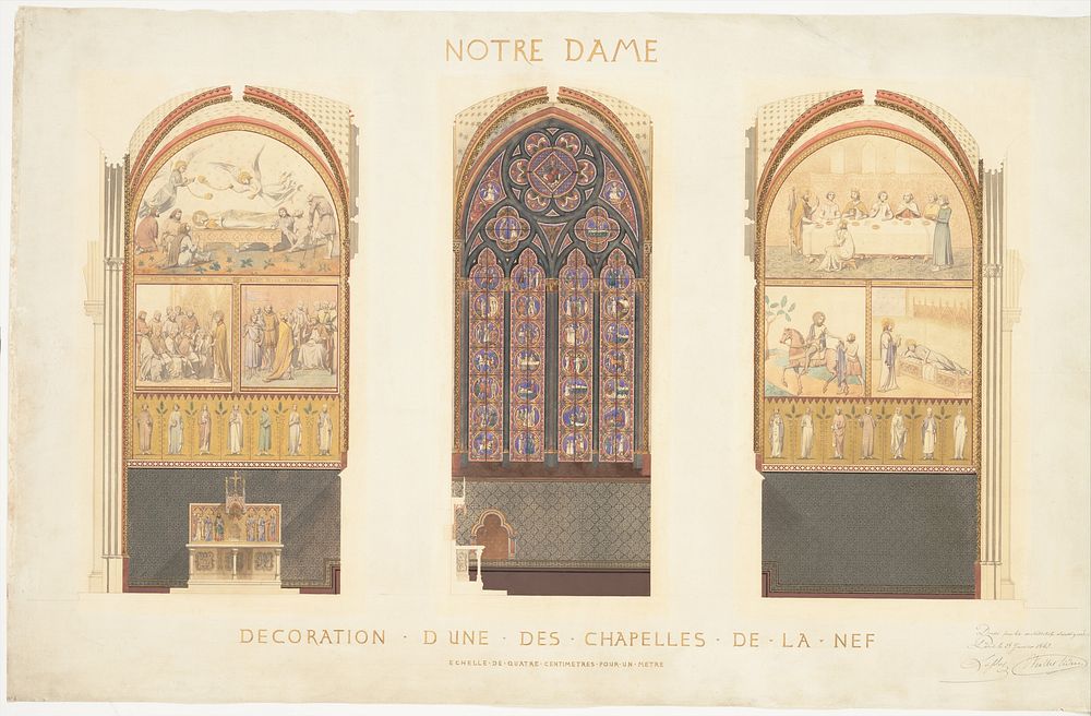 Plan for the Renovation of a Chapel in the Nave of the Cathedral of Notre Dame, Paris