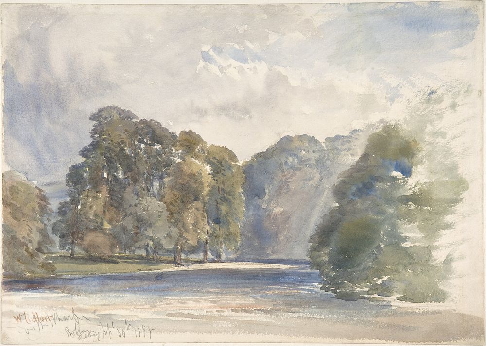 On the Wharfe, Bolton Abbey by William Callow 
