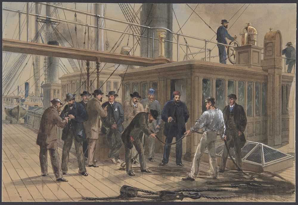 Searching for the Fault after Hauling Back the Cable from the Bottom of the Atlantic, July 31st, 1865 by Robert Charles…