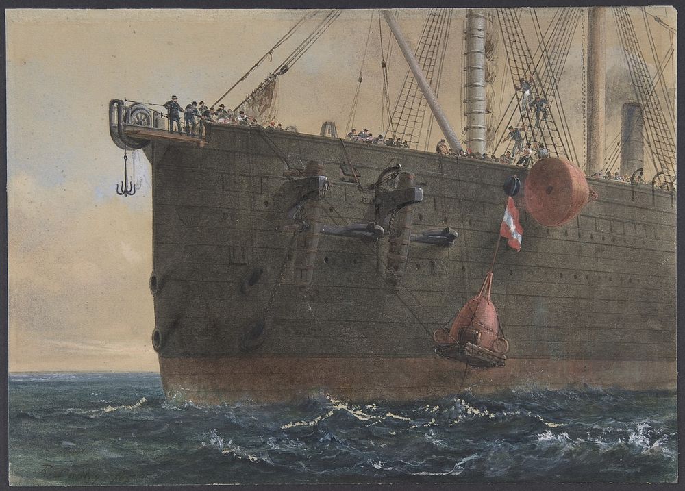 In the Bows of the Great Eastern: The Cable Broken and Lost, Preparing to Grapple, August 2nd, 1865 by Robert Charles Dudley