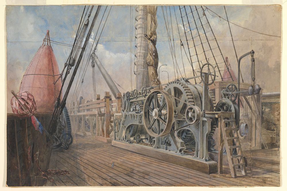 Deck of the Great Eastern, the Cable Trough, etc., 1866 by Robert Charles Dudley