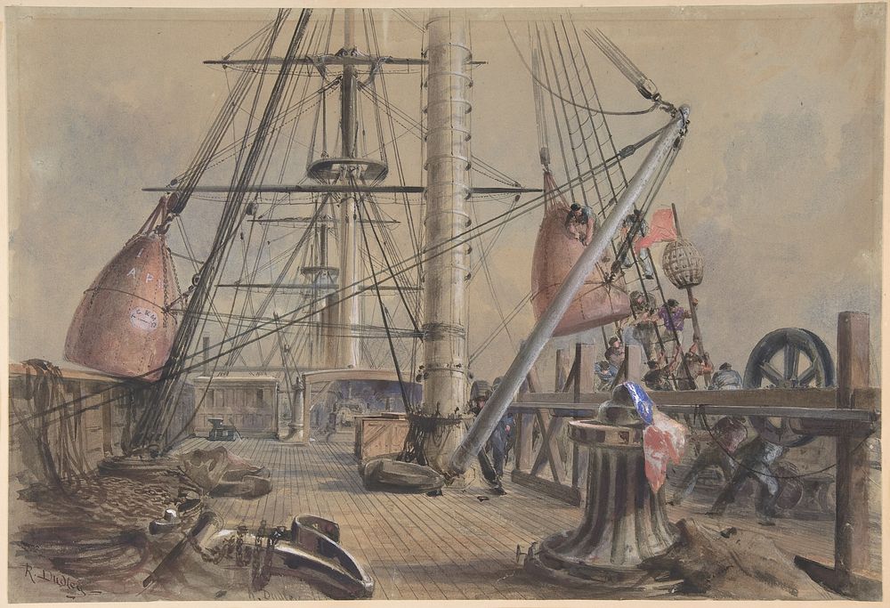 Getting Out One of the Great Buoys: The Deck of the Great Eastern Looking From the Forecastle by Robert Charles Dudley