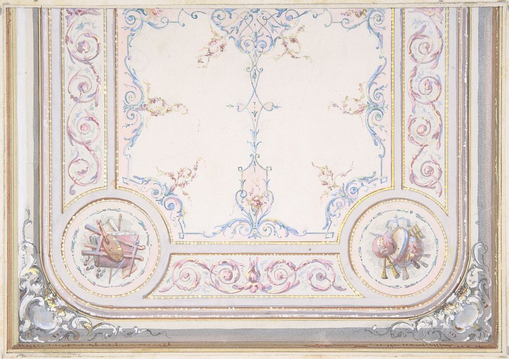 Design for Ceiling of the Duchess of Newcastle's Petit Salon, Hôtel Hope by Jules Edmond Charles Lachaise and Eugène Pierre…