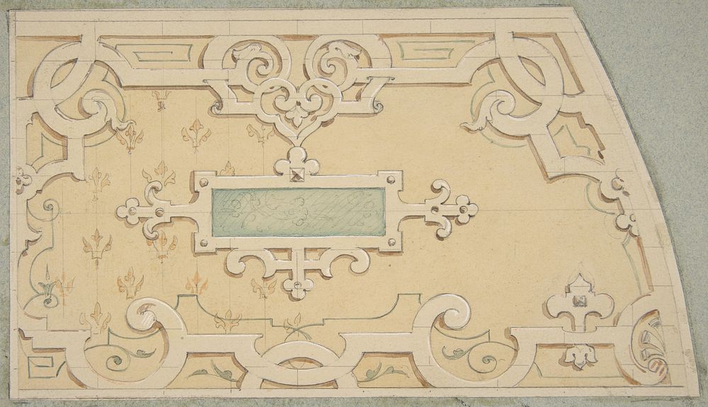 Design for the decoration of the stairway in the Chateau d'Ognon of M. de Machy (Oise, France) by Jules Edmond Charles…