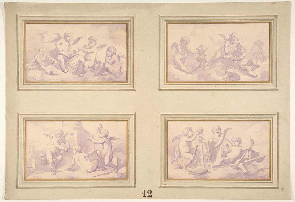 Designs featuring the allegories of the arts by Jules Edmond Charles Lachaise and Eugène Pierre Gourdet