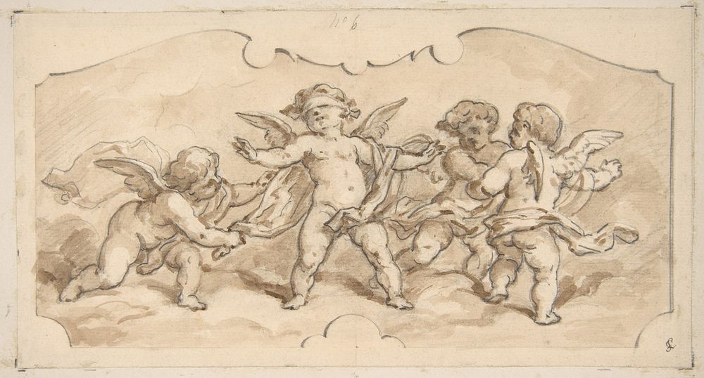 Putti at play by Jules Edmond Charles Lachaise and Eugène Pierre Gourdet
