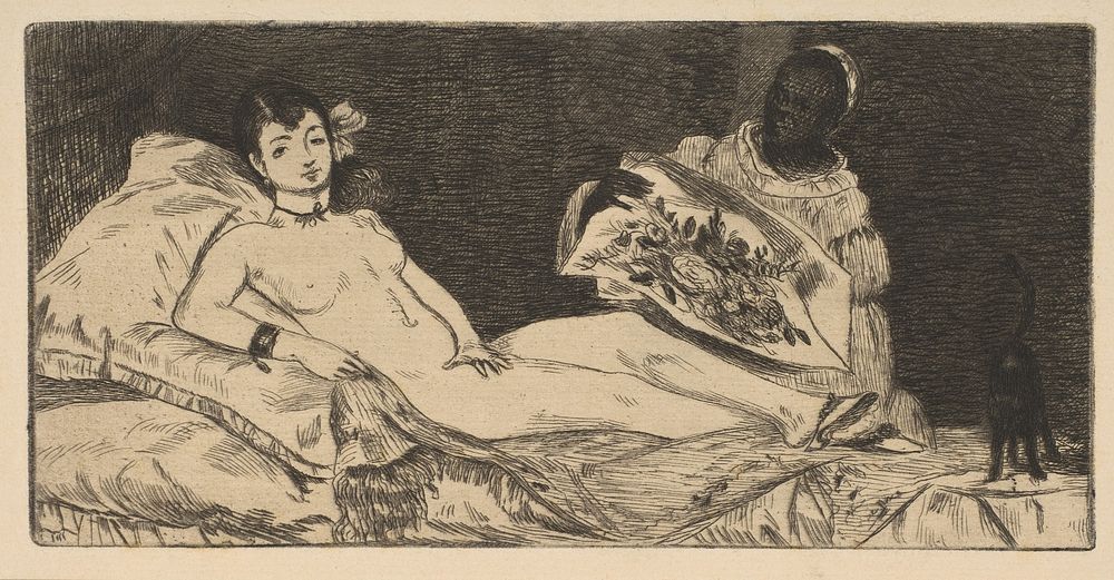 Olympia (small plate) by &Eacute;douard Manet