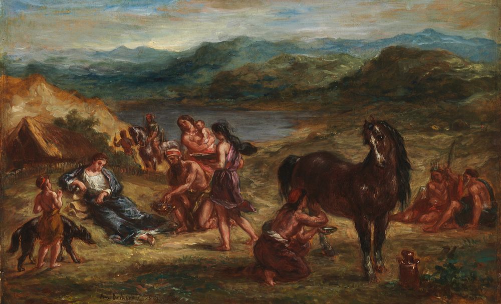 Ovid among the Scythians by Eug&egrave;ne Delacroix by Eugène Delacroix