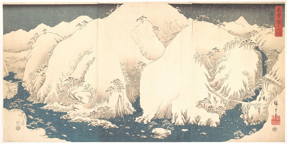 Kisō Mountains in Snow by Utagawa Hiroshige