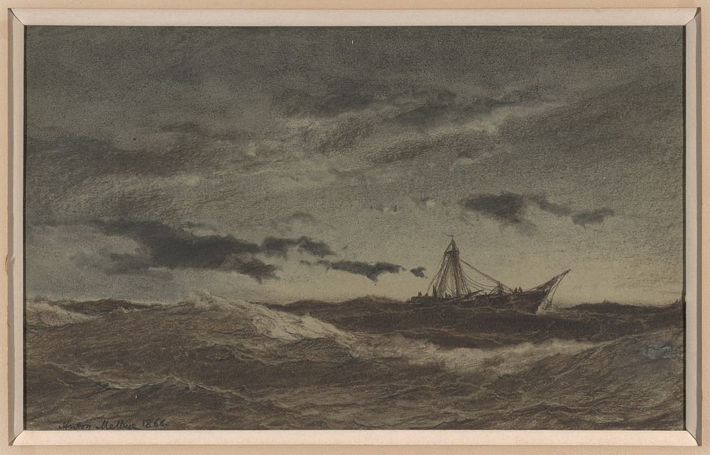 Fishing Boat at Sea by Anton Melbye