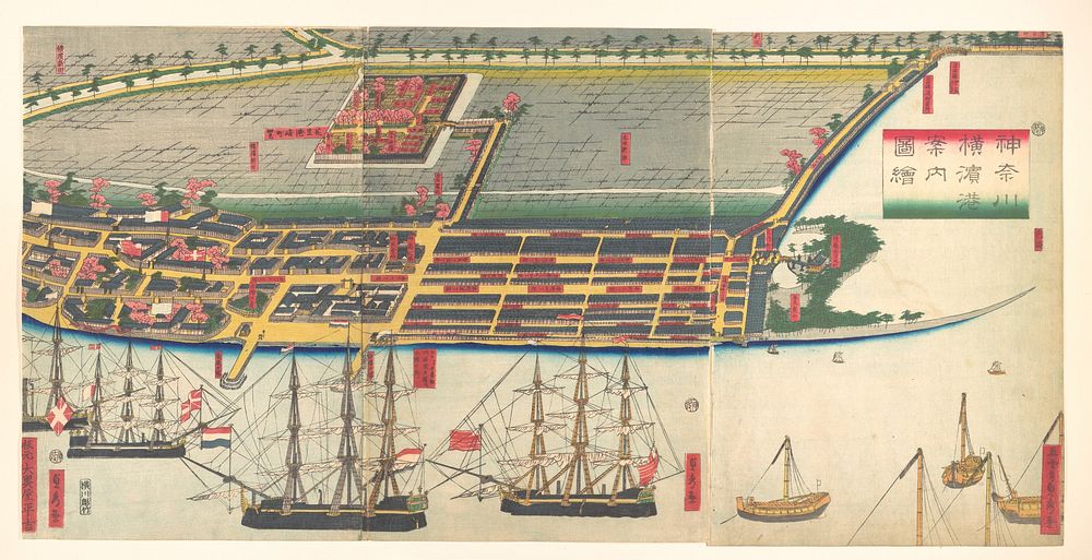 Pictorial Guide to Yokohama Harbor by Utagawa (Gountei) Sadahide