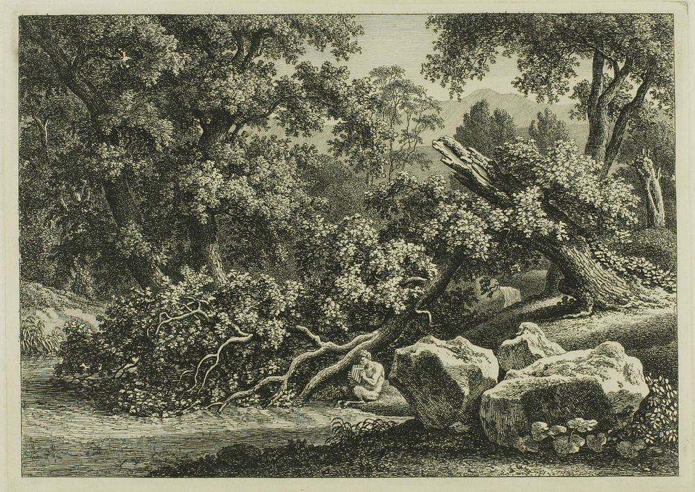 Landscape with Pan Playing a Flute by Johann Christian Reinhart