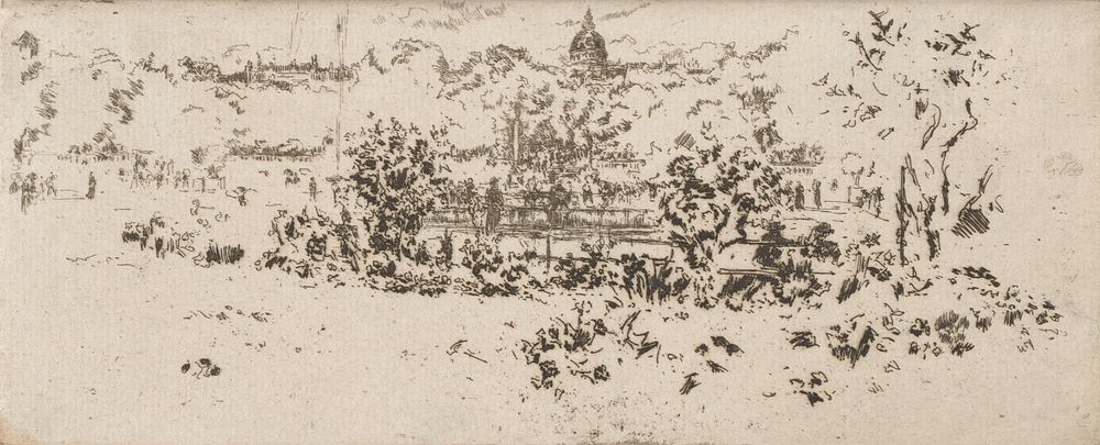 The Pantheon from the Terrace, Luxembourg Gardens by James McNeill Whistler