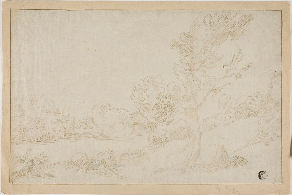 Landscape with River Bank by Annibale Carracci