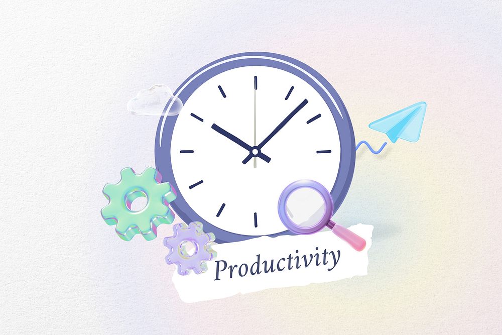 Productivity collage remix aesthetic design