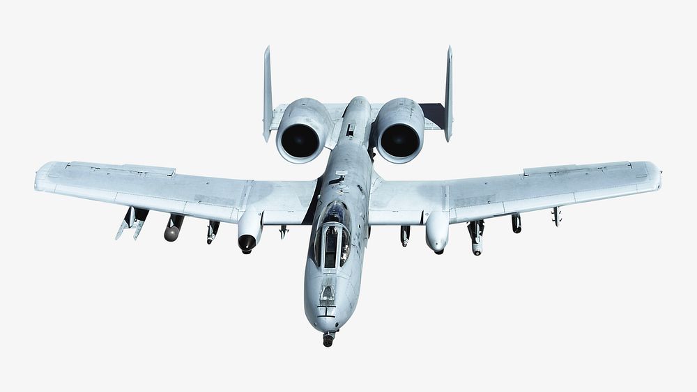 Weaponry military aircraft isolated image on white