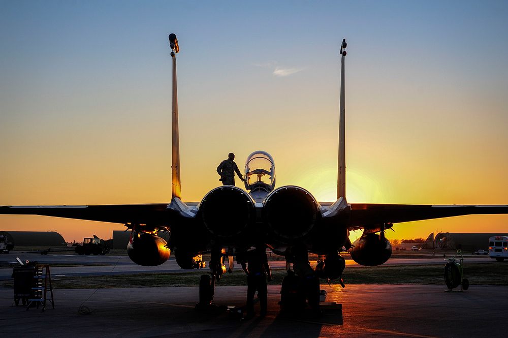 U.S. Air Force F-15E Strike Eagle sits after shortly landing Nov. 12, 2015, at Incirlik Air Base, Turkey.