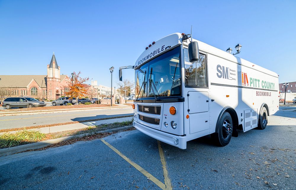 New Bookmobile DeliveryNew bookmobile delivered to Sheppard Memorial Library, December 1, 2017.