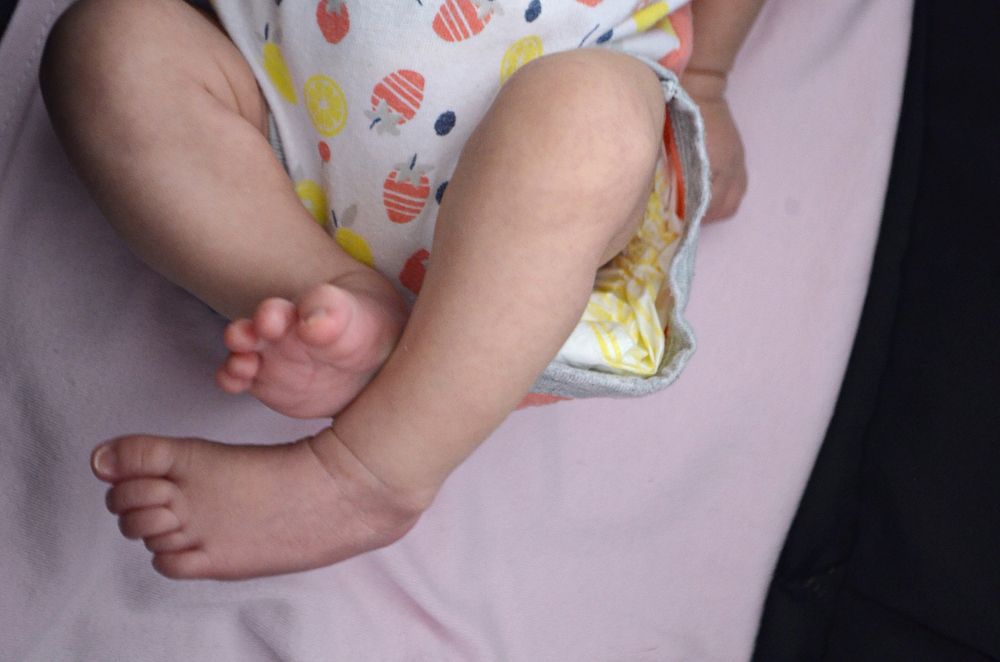 Legs and feet of baby