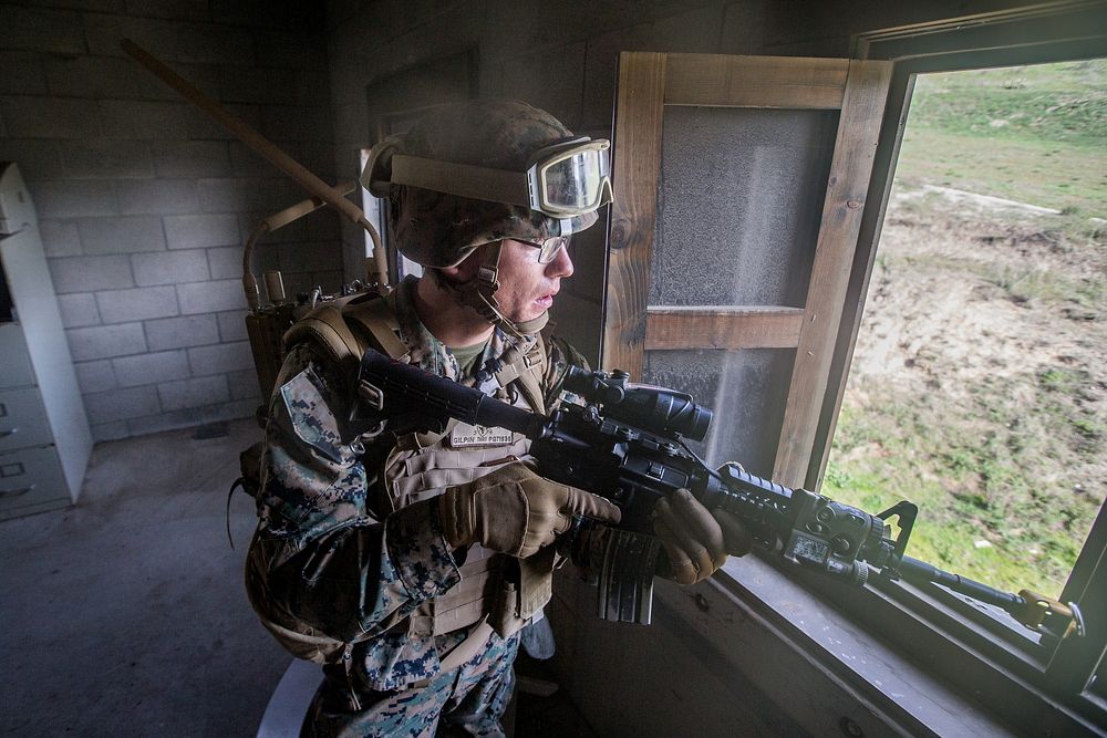 U.S. Marine Corps Lance Cpl. Patrick Giblin, an infantryman with the 3rd Battalion, 4th Marine Regiment, 1st Marine…