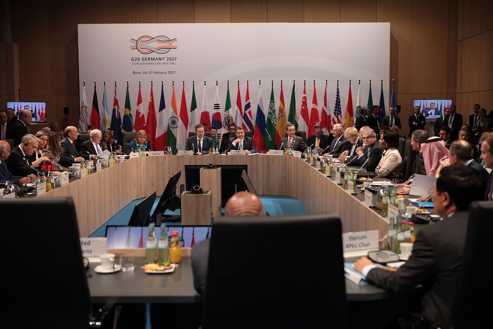 Secretary Tillerson Participates in the G-20 Foreign Ministers' Meeting in Bonn. Original public domain image from Flickr