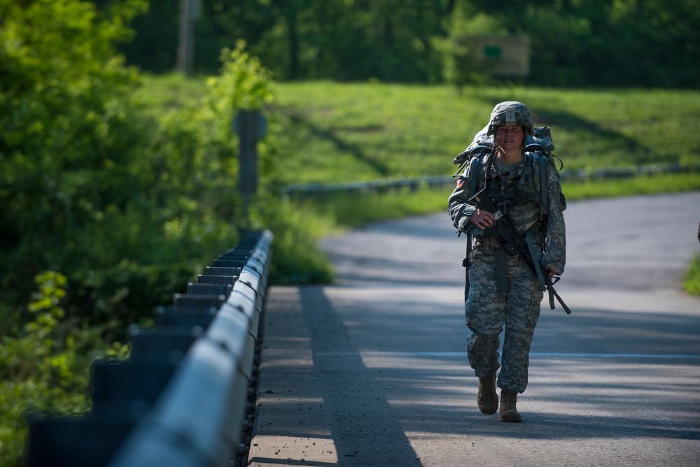 U.S. Army Sgt. Kandy Christian, the 2017 Army Human Resources Command Soldier of the Year, marches up Misery Hill during the…
