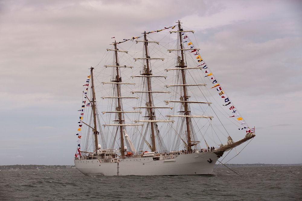 Officers with the U.S. Customs and Border Protection, Office of Field Operations, board a flotilla of tall ships off the…