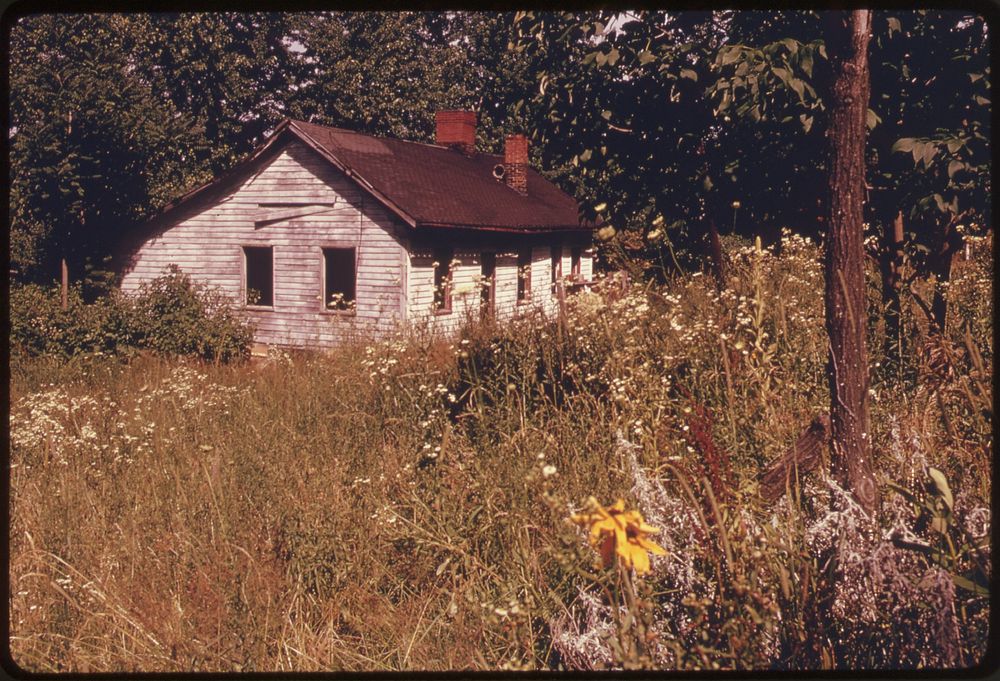 Abandoned House near Land Strip Mined by Coal Companies near the Intersection of Interstate 70 and Route #800, and…