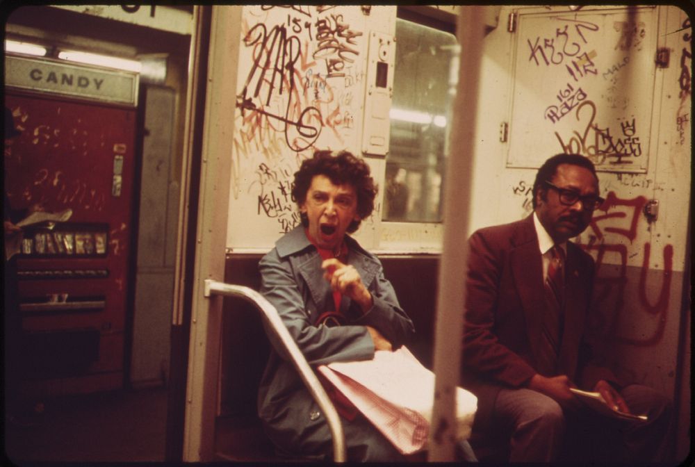 Many Subway Cars in New York City Have Been Spray-Painted by Vandals, 05/1973. Original public domain image from Flickr