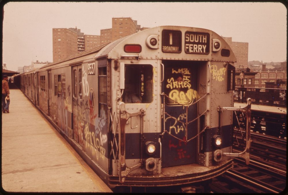 Trains Like This One Have Been Spray-Painted by Vandals, 05/1973. Original public domain image from Flickr