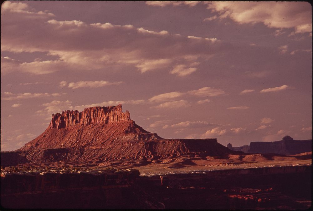 Looking North to Ekker Butte from the Maze Overlook in the Heart of the Canyonlands, 05/1972. Original public domain image…