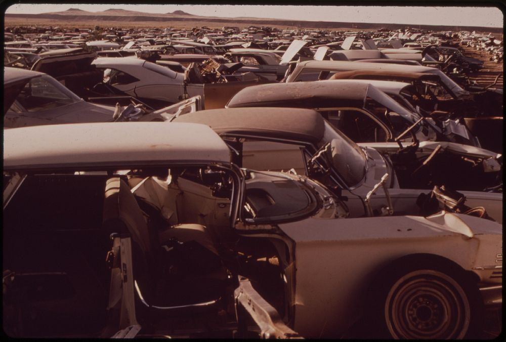 Gaede's Wrecking Yard, 04/1972. Photographer: Lyon, Danny. Original public domain image from Flickr